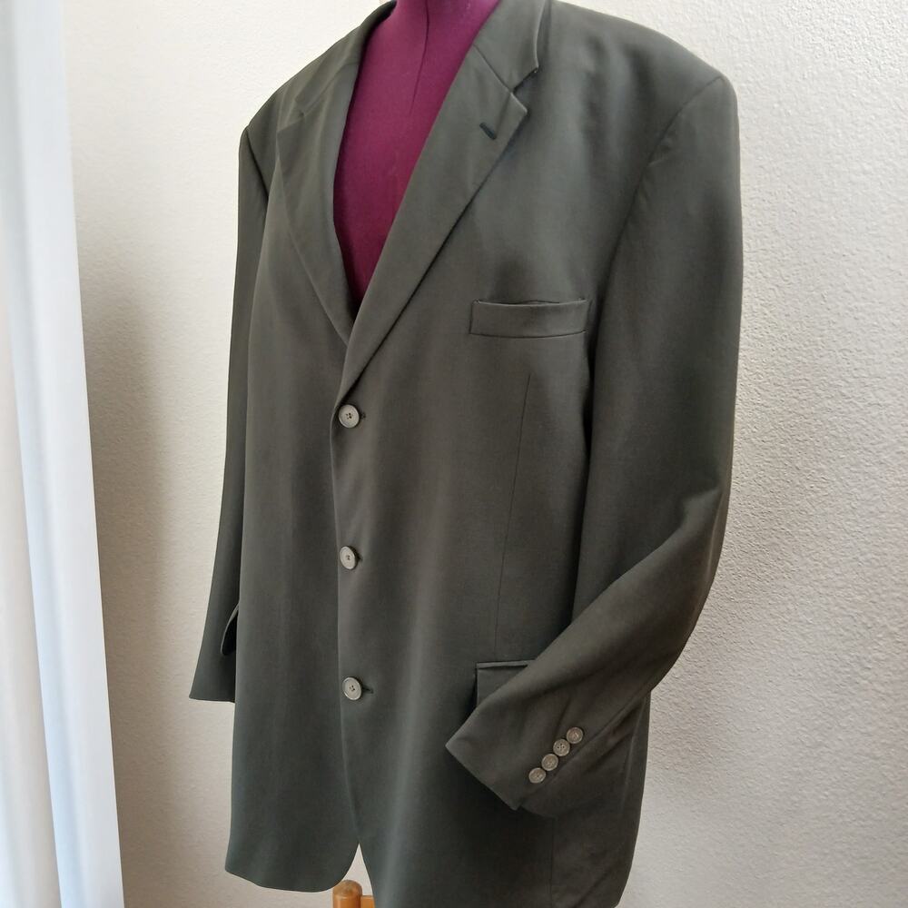 Claiborne VTG 90s Dark Brown Blazer 50 long waist 45 worsted wool suit jacket